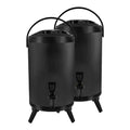 NNEAGS 2X 18L Stainless Steel Insulated Milk Tea Barrel Hot and Cold Beverage Dispenser Container with Faucet Black