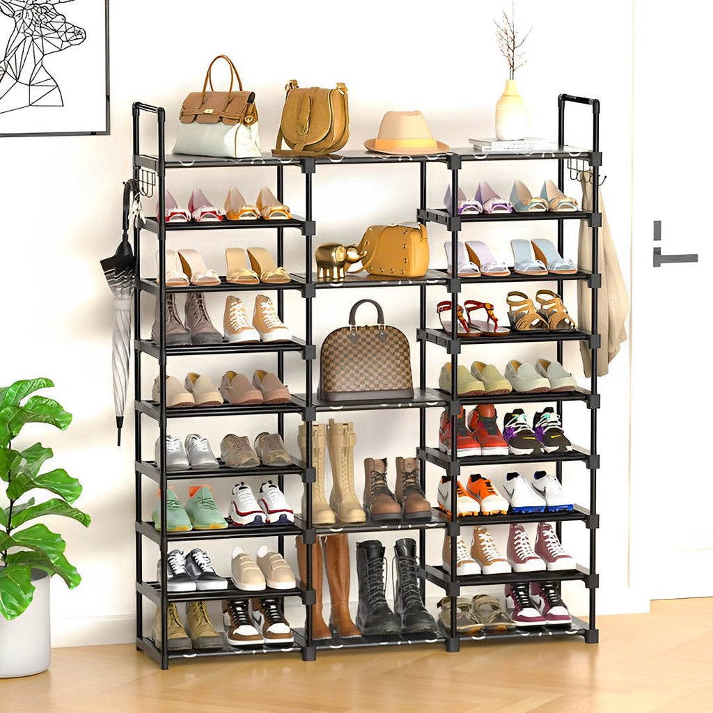 NNEAGS 21-Shelf Tier Shoe Storage Shelf Space-Saving Caddy Rack Organiser with Handle
