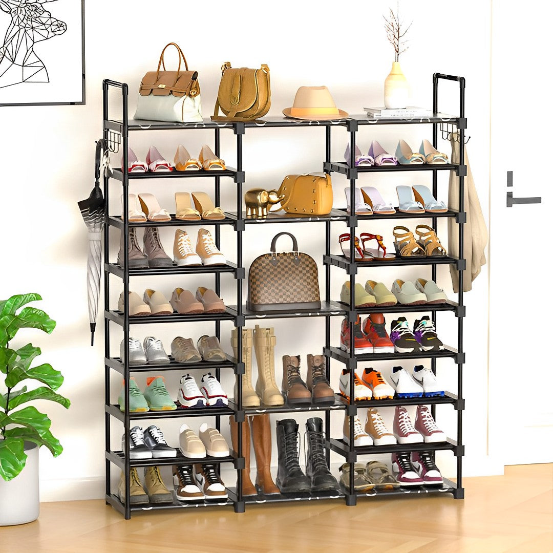 NNEAGS 21-Shelf Tier Shoe Storage Shelf Space-Saving Caddy Rack Organiser with Handle
