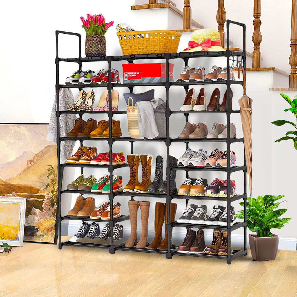 NNEAGS 21-Shelf Tier Shoe Storage Shelf Space-Saving Caddy Rack Organiser with Handle