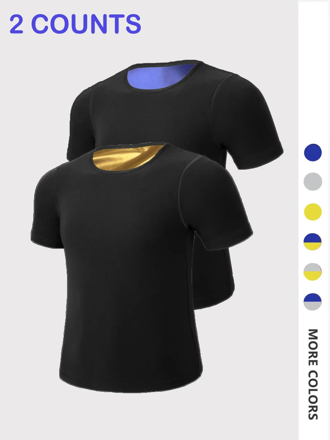 Men'S Sweat Sauna T-Shirts, Athletic Short Sleeve Tee, Weight Lose Workout Slimming Body Shaper, Fitness Waist Trainer, Men'S Shapewear, Gym Wear, Workout Top