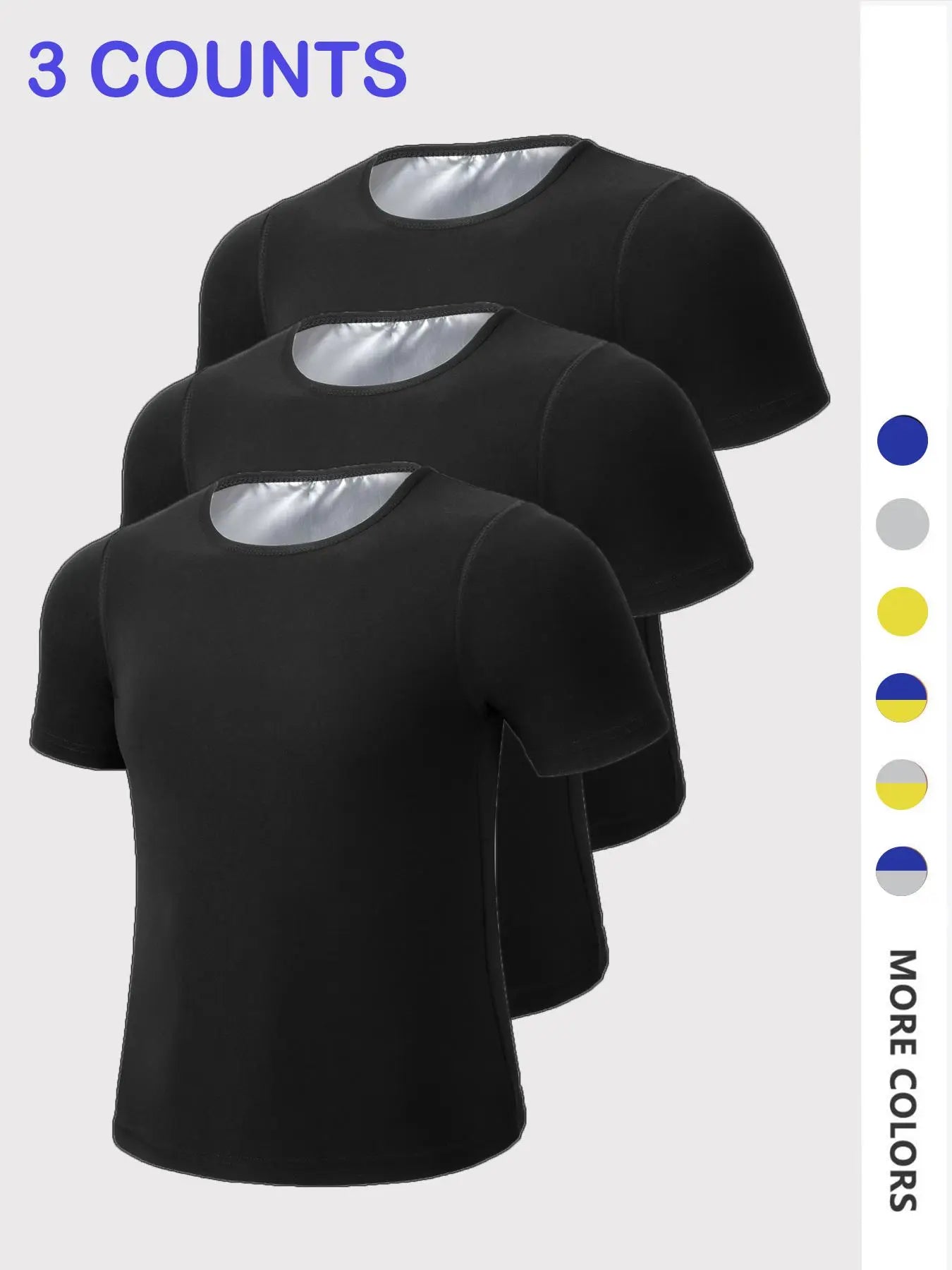 Men'S Sweat Sauna T-Shirts, Athletic Short Sleeve Tee, Weight Lose Workout Slimming Body Shaper, Fitness Waist Trainer, Men'S Shapewear, Gym Wear, Workout Top