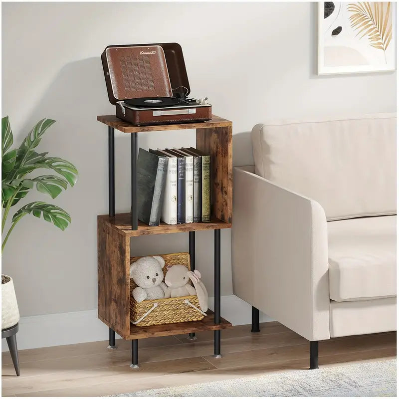 Wooden 3-Layer Tiered Book Shelf - Brown