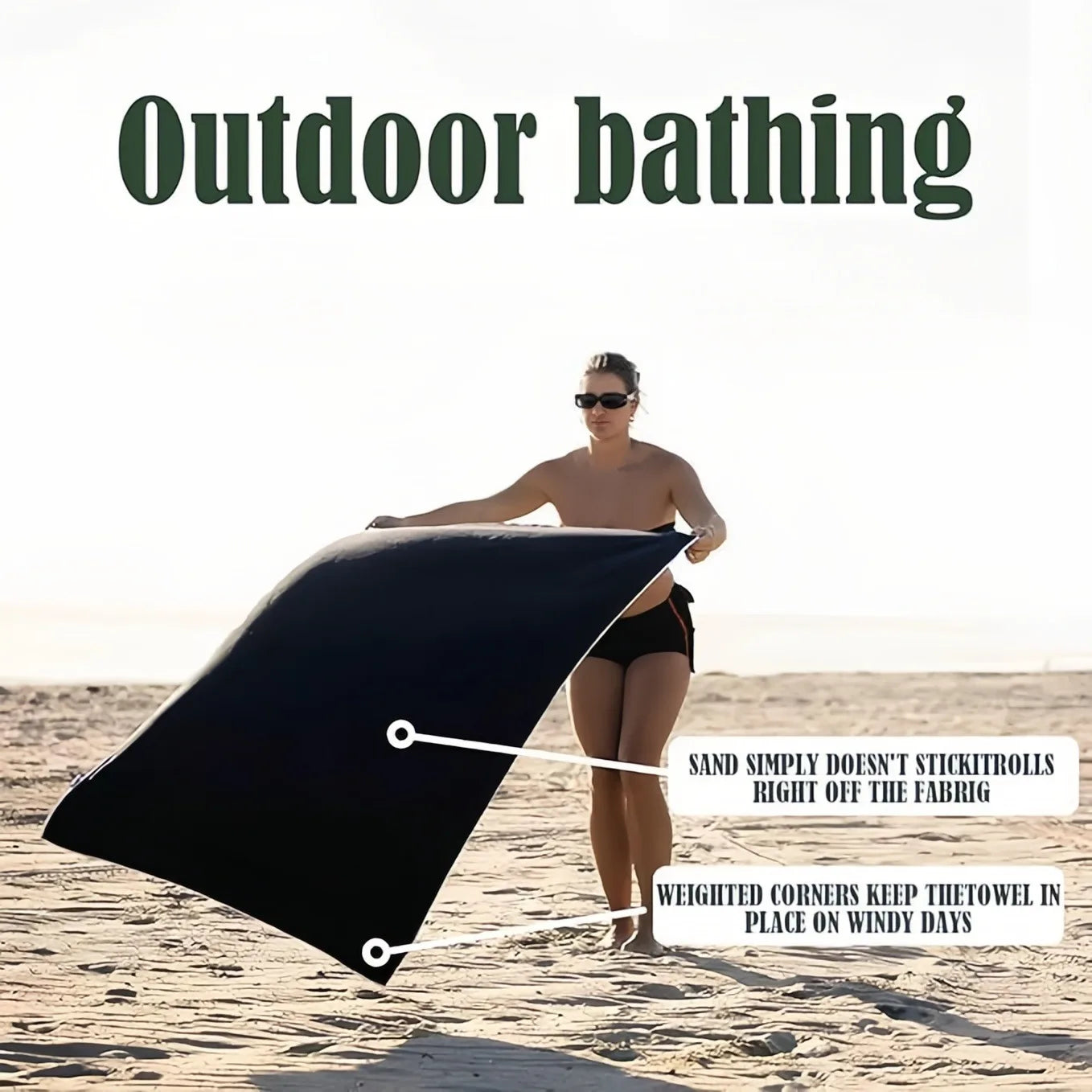 Multifunctional Outdoor Magnetic Bath Towel Coral Fleece Portable Magnet Towels Quick-Drying Beach Towel Bathroom Accessories