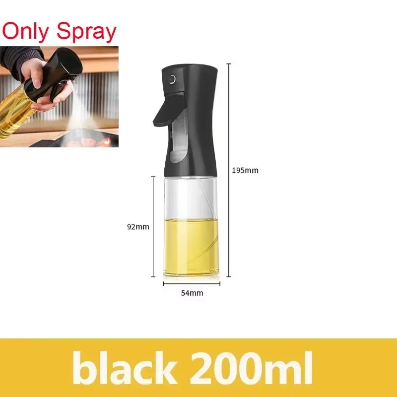 Dual Capacity Oil Spray Bottle - 200/300/500ml Kitchen Oil, Vinegar, and Soy Sauce Sprayer Container