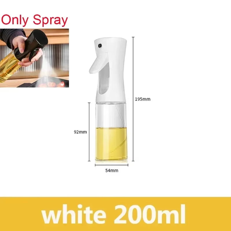 Dual Capacity Oil Spray Bottle - 200/300/500ml Kitchen Oil, Vinegar, and Soy Sauce Sprayer Container