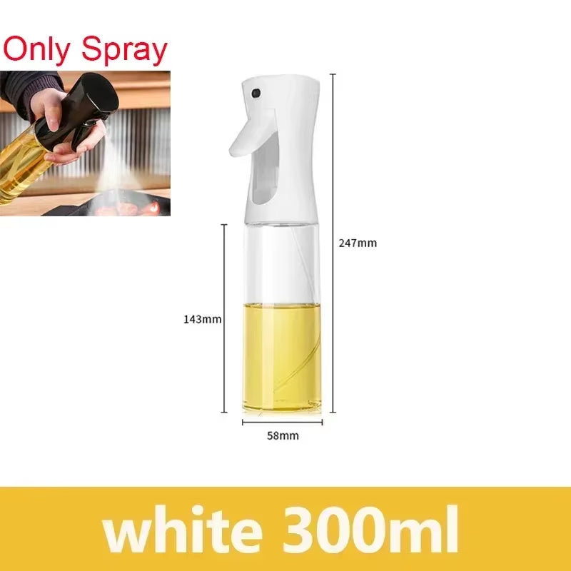 Dual Capacity Oil Spray Bottle - 200/300/500ml Kitchen Oil, Vinegar, and Soy Sauce Sprayer Container