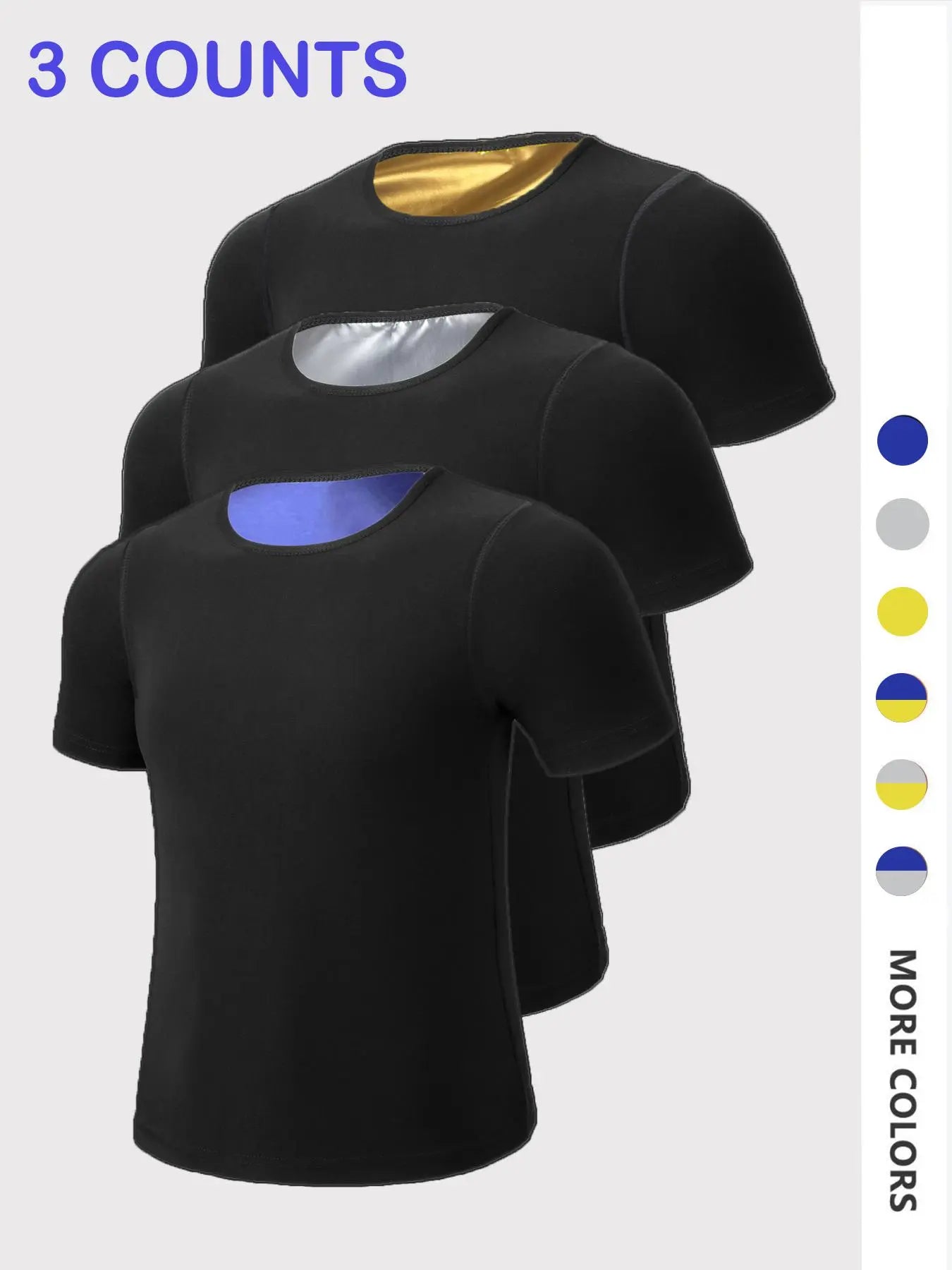 Men'S Sweat Sauna T-Shirts, Athletic Short Sleeve Tee, Weight Lose Workout Slimming Body Shaper, Fitness Waist Trainer, Men'S Shapewear, Gym Wear, Workout Top