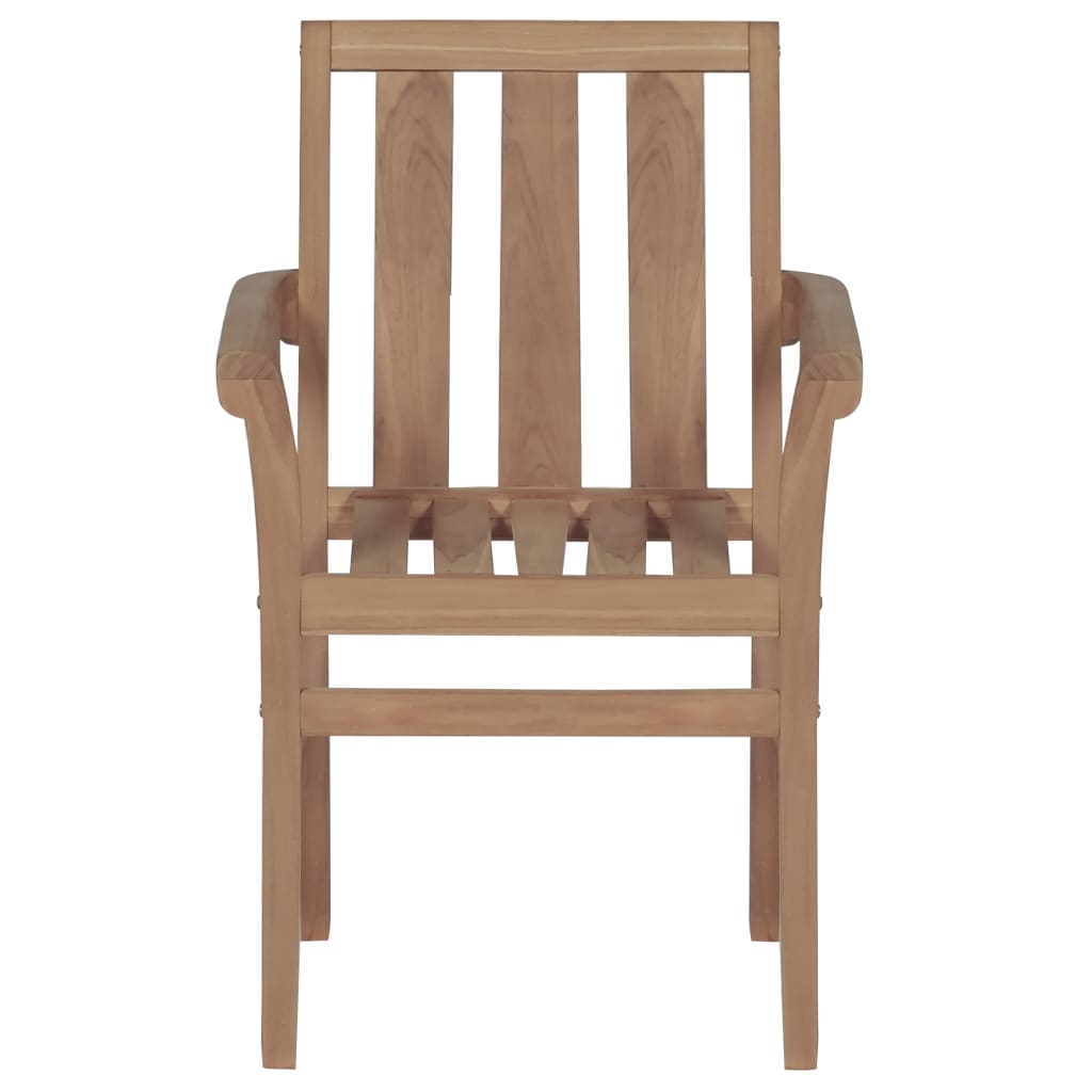 NNEVL Stackable Garden Chairs 2 pcs Solid Teak Wood