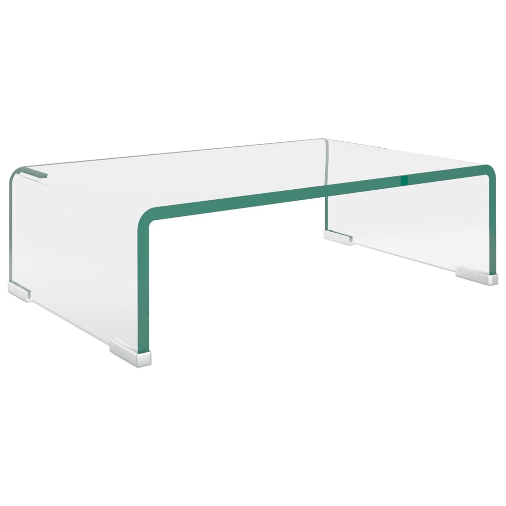 NNEVL TV Stand/Monitor Riser Glass Clear 40x25x11 cm