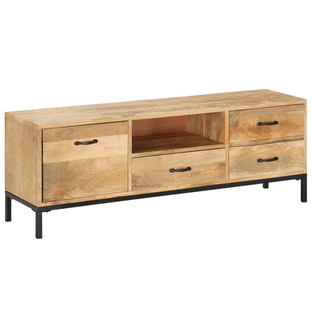 NNEVL TV Cabinet 130x30x45 cm Solid Mango Wood