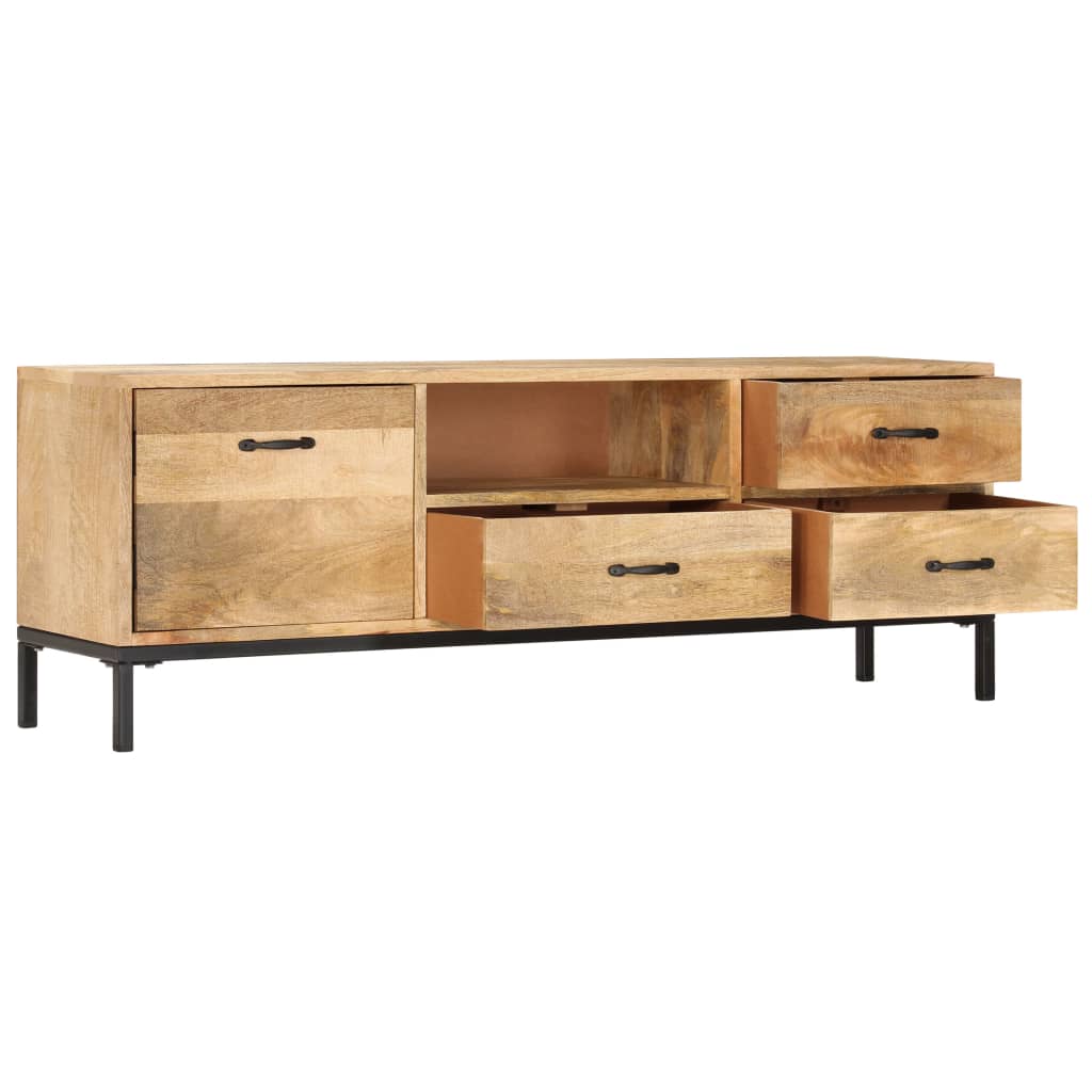 NNEVL TV Cabinet 130x30x45 cm Solid Mango Wood