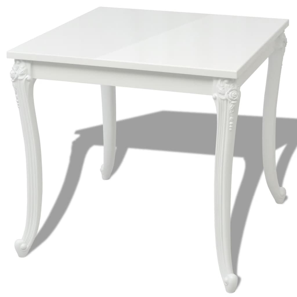 NNEVL Dining Table 80x80x76 cm High Gloss White