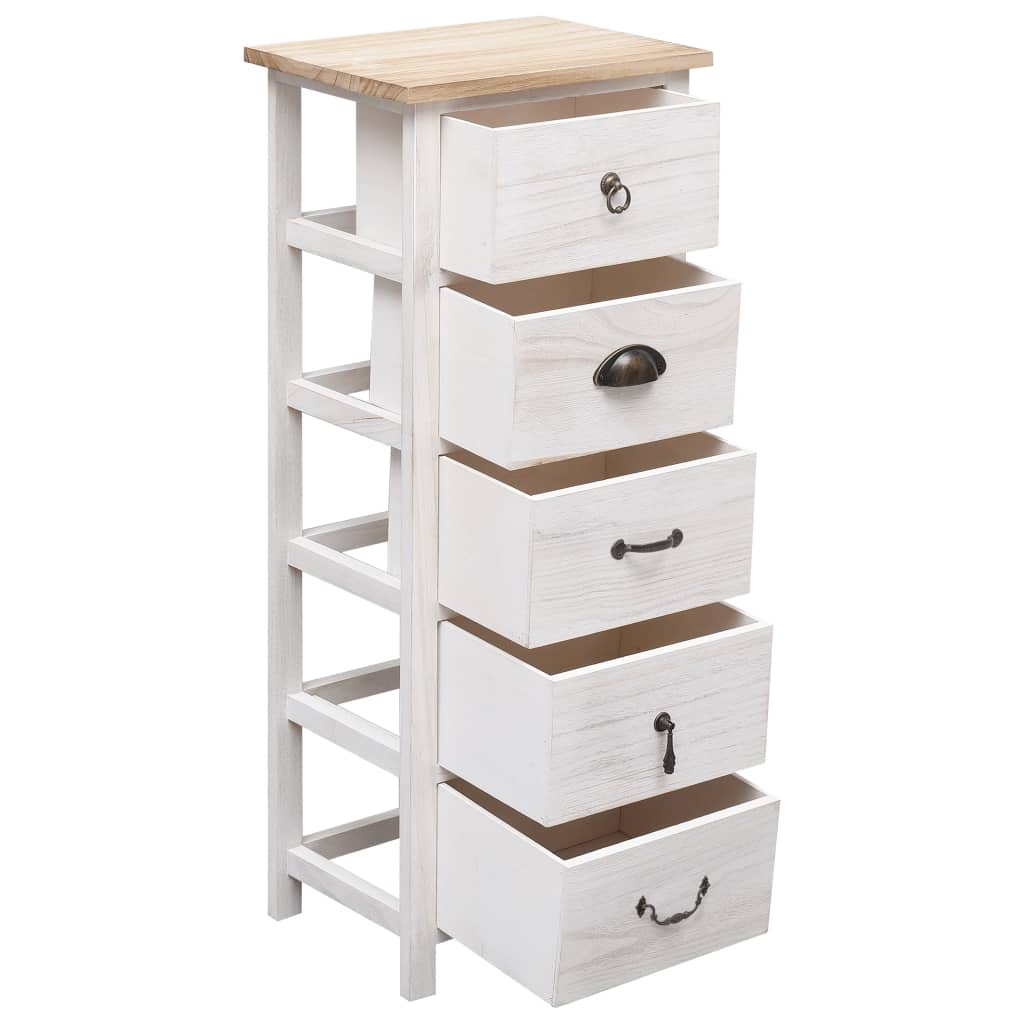 NNEVL Side Cabinet 35x25x87 cm Paulownia Wood