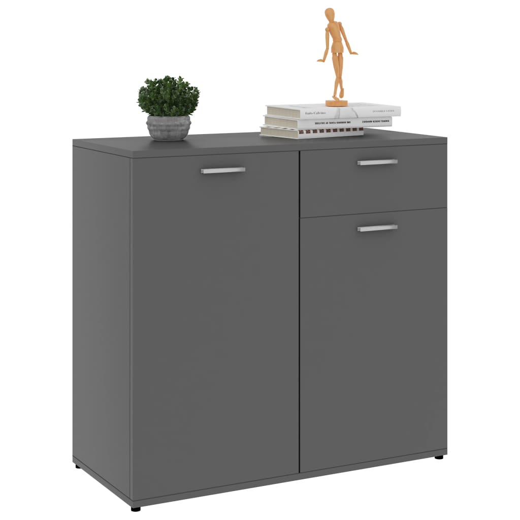 NNEVL Sideboard Grey 80x36x75 cm Chipboard