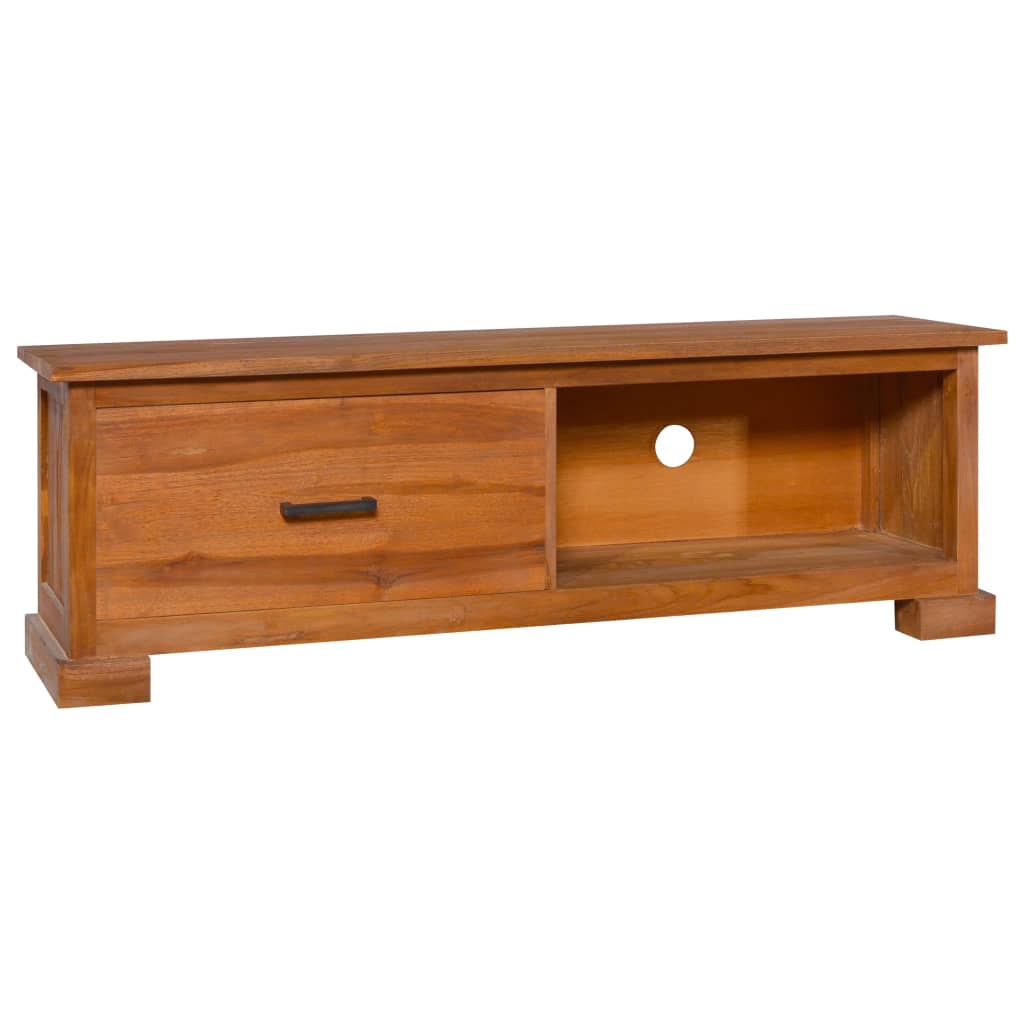 NNEVL TV Cabinet 112x30x37 cm Solid Teak Wood