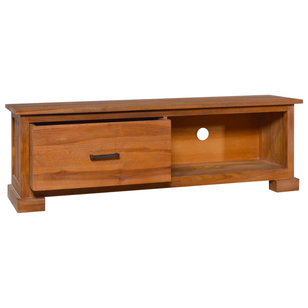 NNEVL TV Cabinet 112x30x37 cm Solid Teak Wood