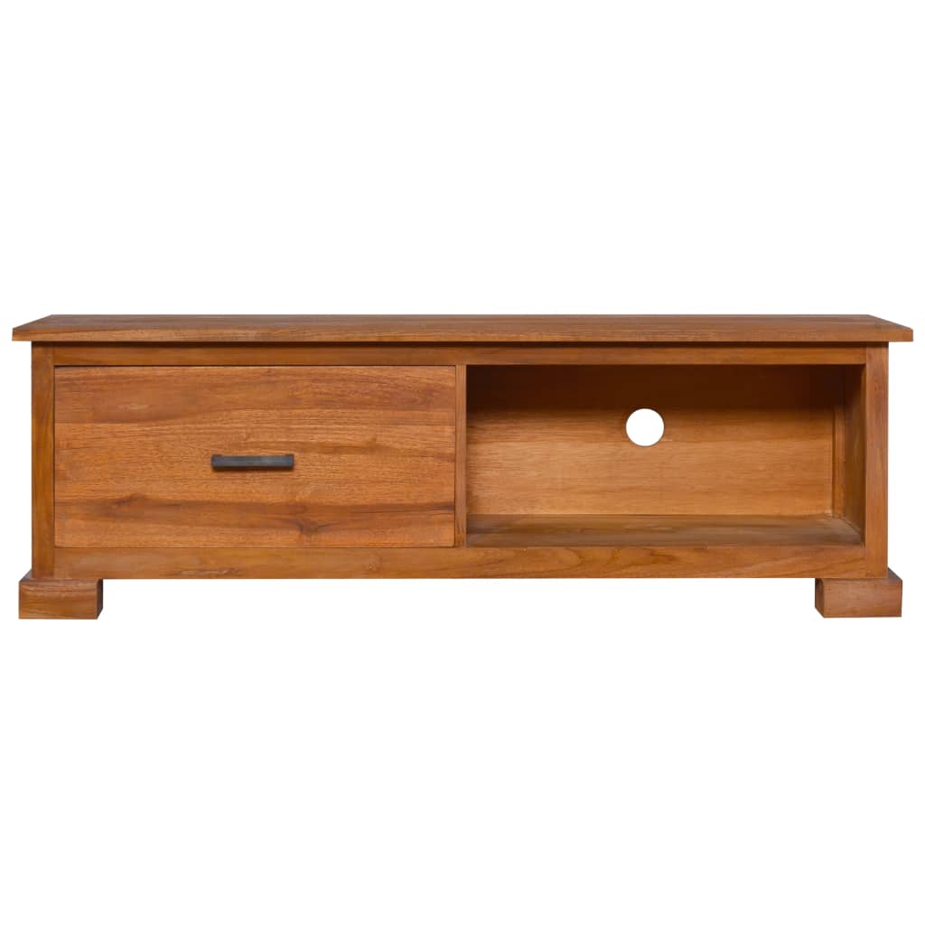 NNEVL TV Cabinet 112x30x37 cm Solid Teak Wood