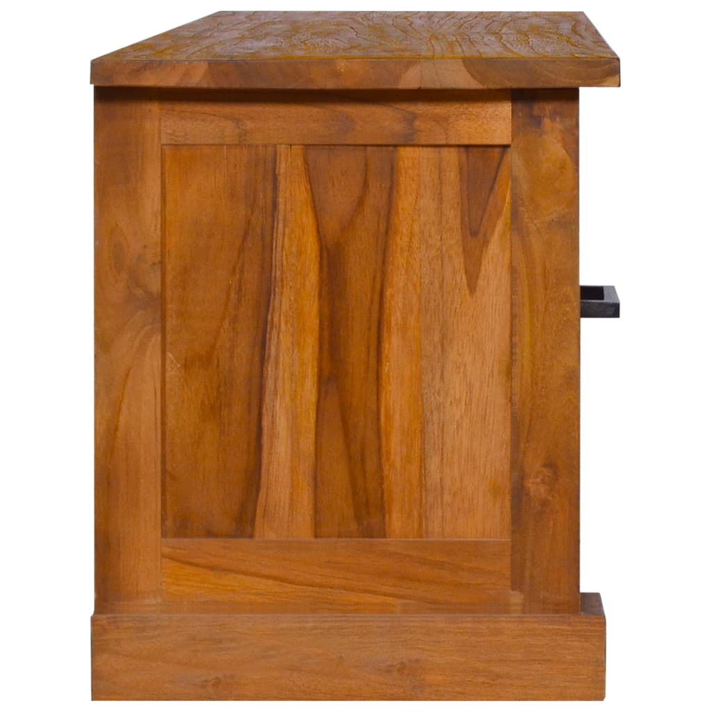 NNEVL TV Cabinet 112x30x37 cm Solid Teak Wood
