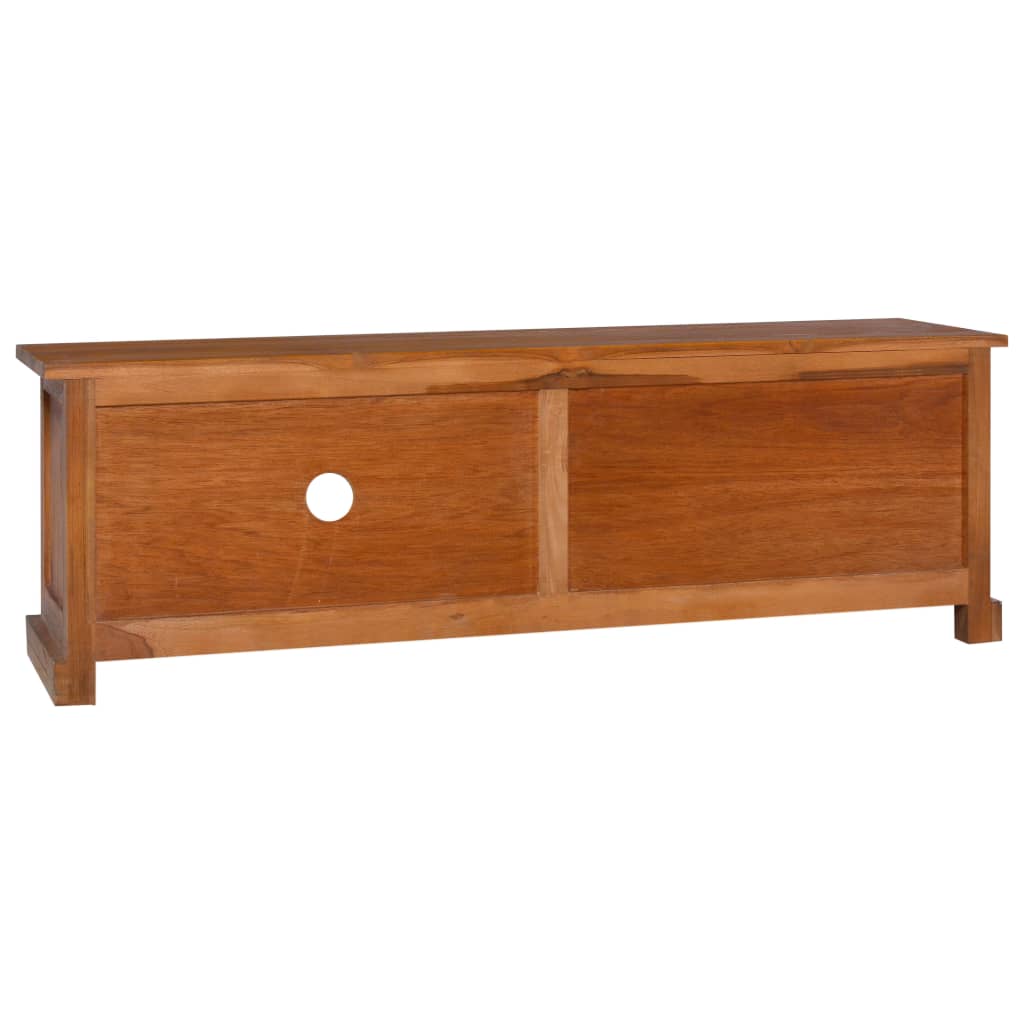 NNEVL TV Cabinet 112x30x37 cm Solid Teak Wood