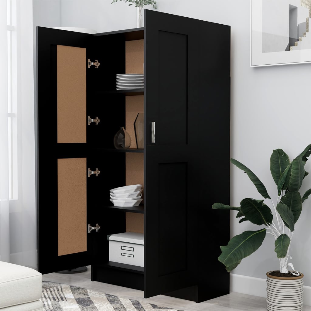 NNEVL Book Cabinet Black 82.5x30.5x150 cm Engineered Wood