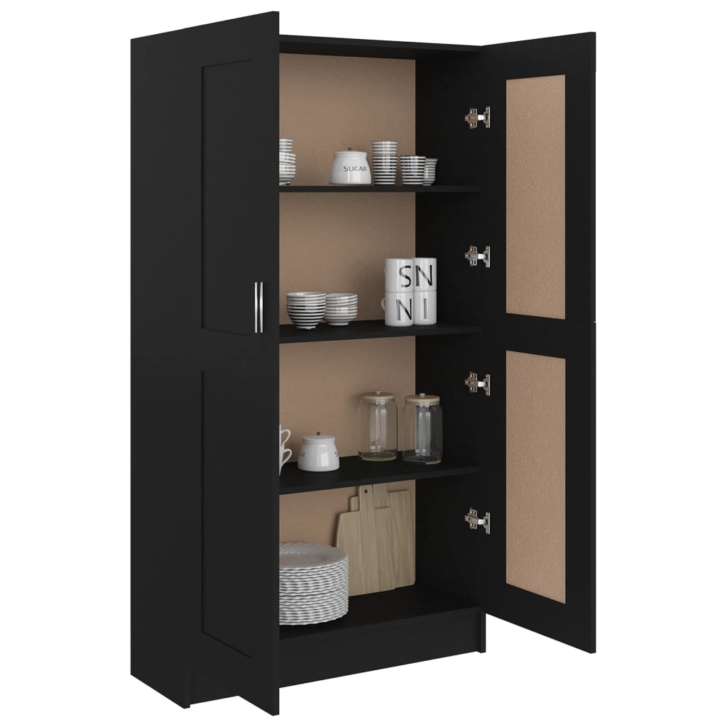 NNEVL Book Cabinet Black 82.5x30.5x150 cm Engineered Wood