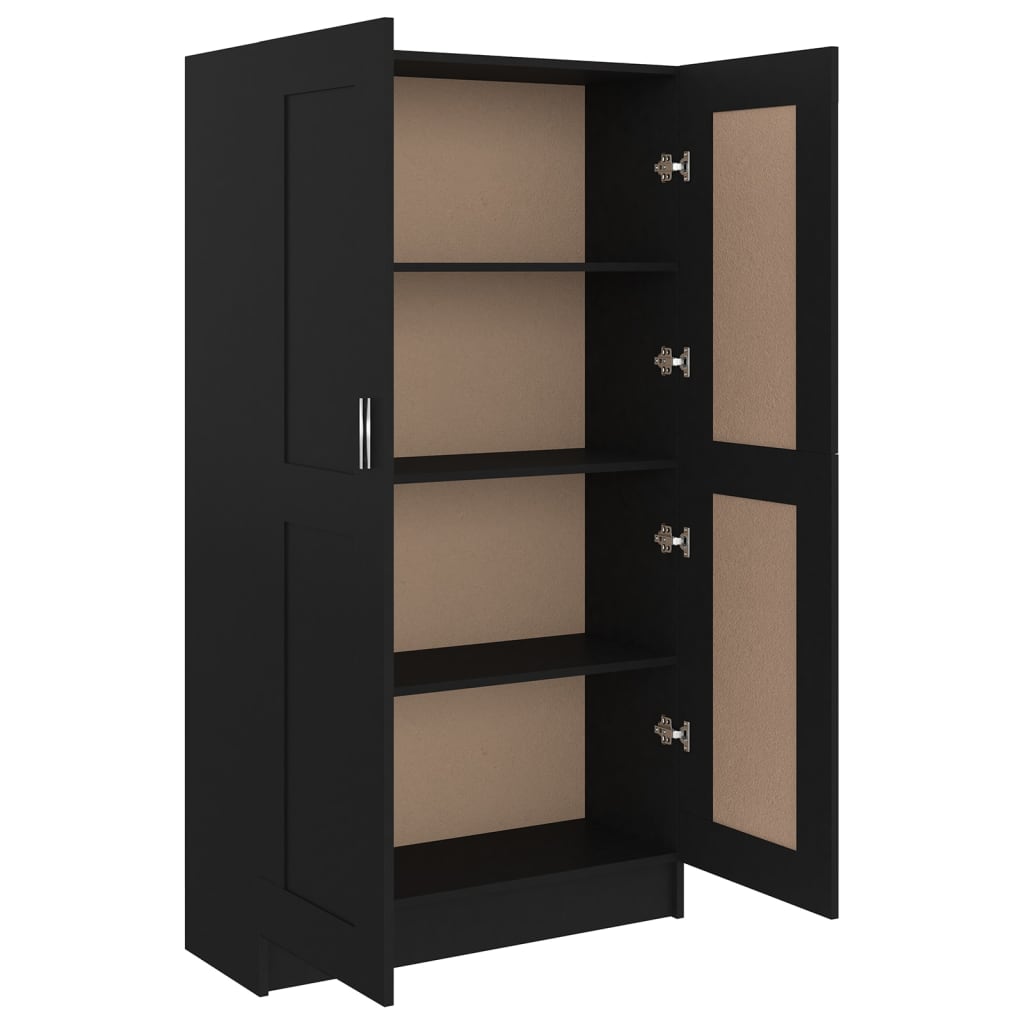 NNEVL Book Cabinet Black 82.5x30.5x150 cm Engineered Wood