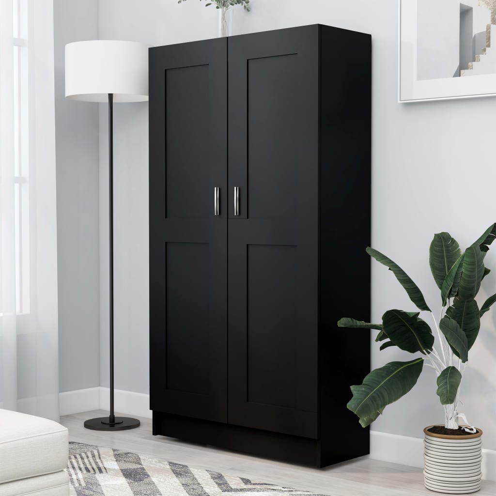 NNEVL Book Cabinet Black 82.5x30.5x150 cm Engineered Wood