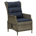 NNEVL Reclining Garden Chair with Cushions Poly Rattan Brown