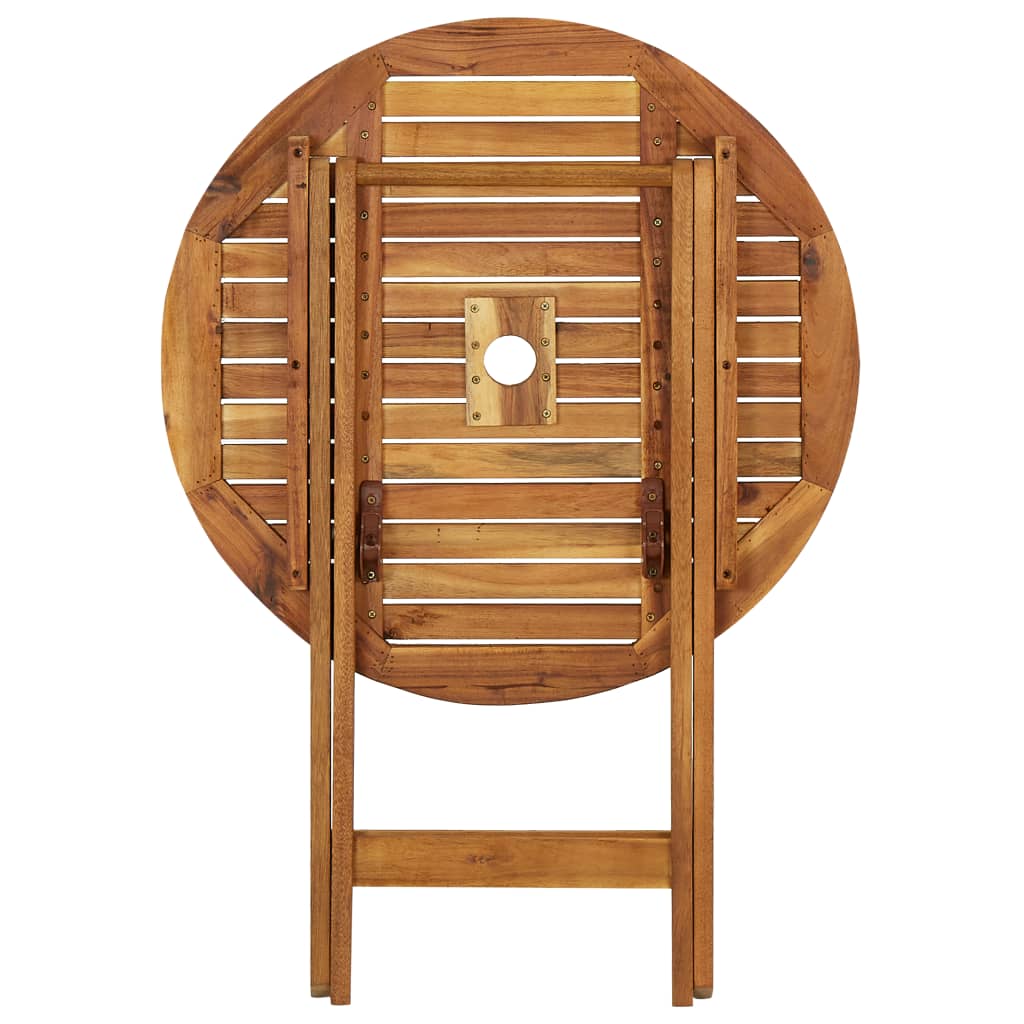 NNEVL Folding Garden Table 70 cm Solid Acacia Wood