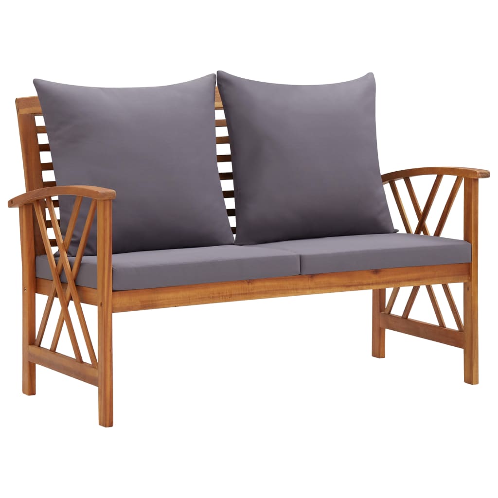 NNEVL 4 Piece Garden Lounge Set with Cushions Solid Acacia Wood