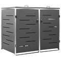 NNEVL Double Wheelie Bin Shed 138x77.5x115.5 cm Stainless Steel