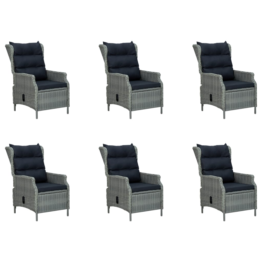 NNEVL 7 Piece Garden Dining Set Light Grey