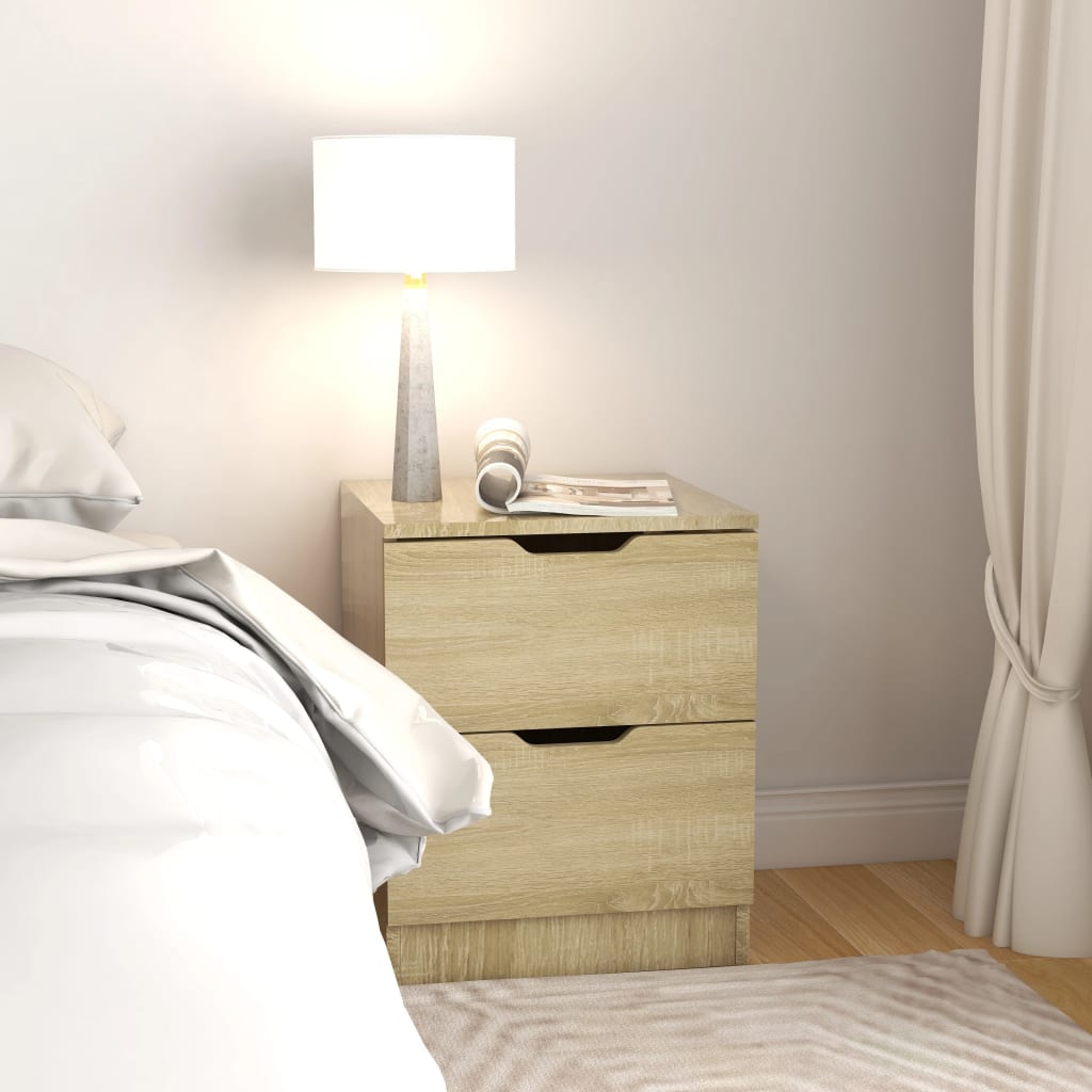 NNEVL Bedside Cabinets 2 pcs Sonoma Oak 40x40x50 cm Chipboard