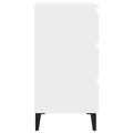 NNEVL Bed Cabinet with Metal Legs White 40x35x69 cm