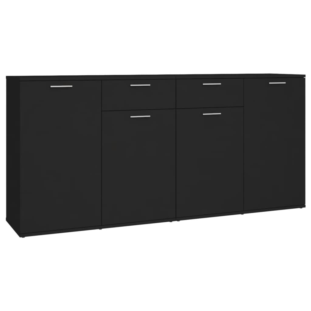 NNEVL Sideboard Black 160x36x75 cm Engineered Wood