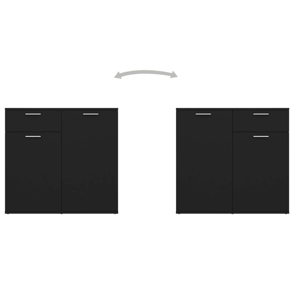 NNEVL Sideboard Black 160x36x75 cm Engineered Wood
