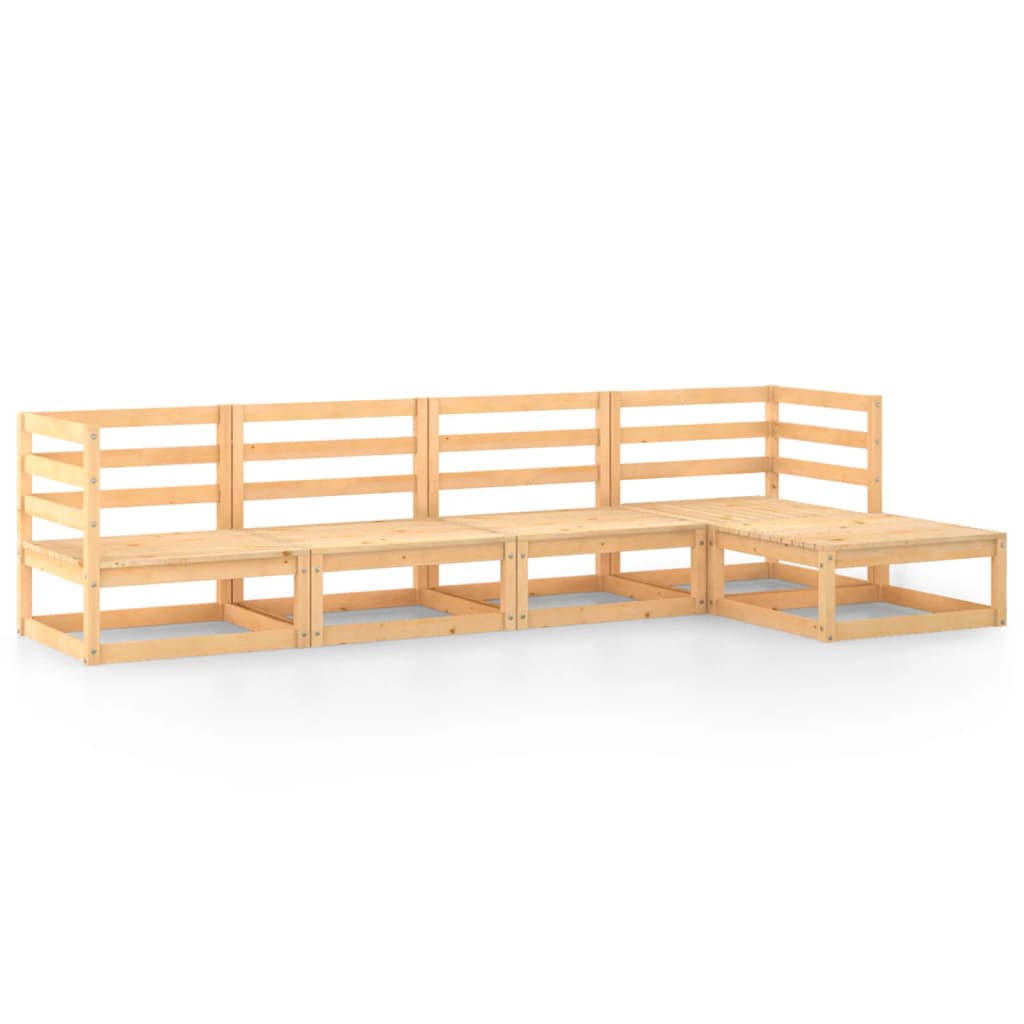NNEVL 5 Piece Garden Lounge Set Solid Pinewood