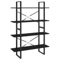 NNEVL 4-Tier Book Cabinet Black 100x30x140 cm Chipboard