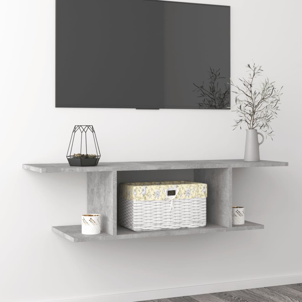 NNEVL Wall Mounted TV Cabinet Concrete Grey 103x30x26.5 cm
