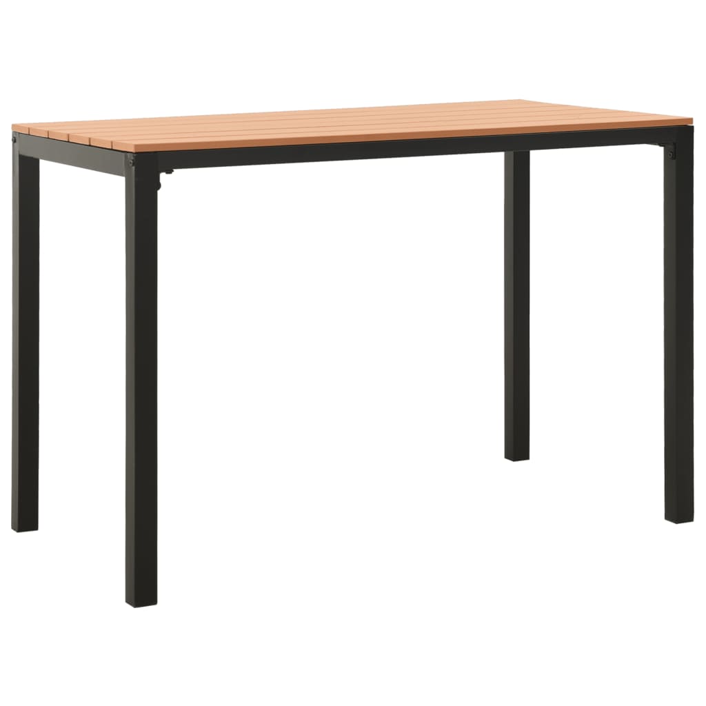 NNEVL 3 Piece Garden Dining Set Steel and WPC Brown and Black