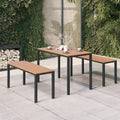 NNEVL 3 Piece Garden Dining Set Steel and WPC Brown and Black