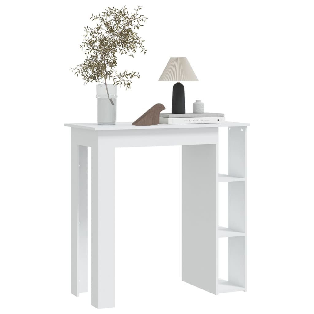 NNEVL Bar Table with Shelf White 102x50x103.5 cm Chipboard