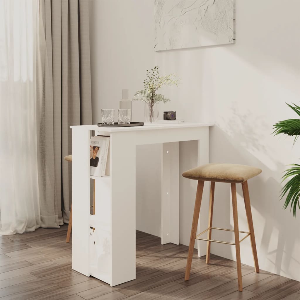 NNEVL Bar Table with Shelf White 102x50x103.5 cm Chipboard