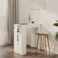 NNEVL Bar Table with Shelf White 102x50x103.5 cm Chipboard