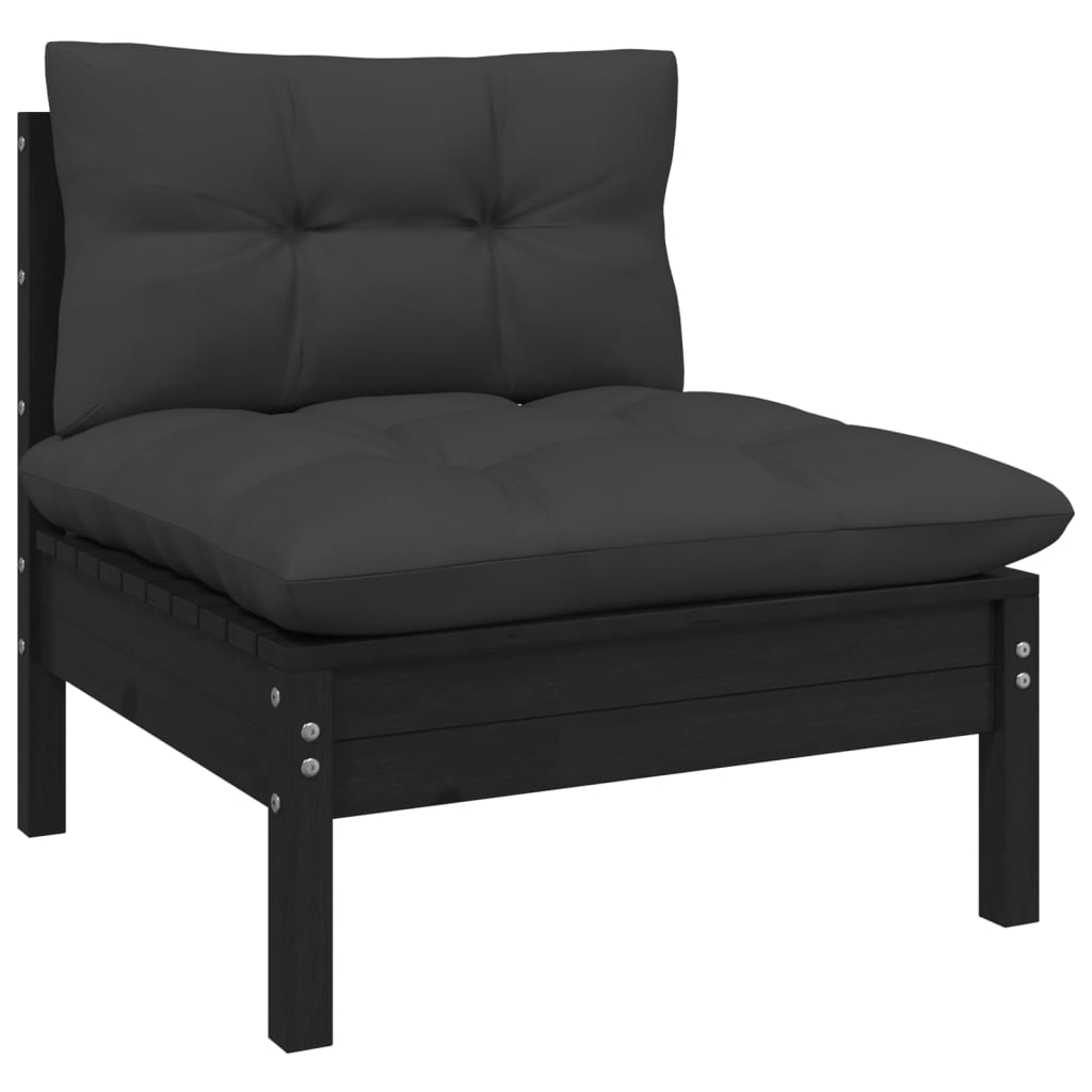 NNEVL 13 Piece Garden Lounge Set with Anthracite Cushions Pinewood
