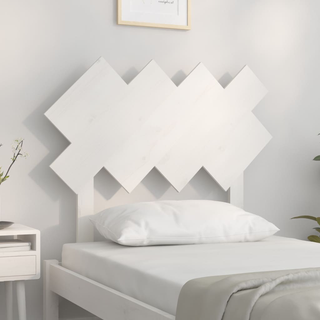 NNEVL Bed Headboard White 92x3x81 cm Solid Wood Pine