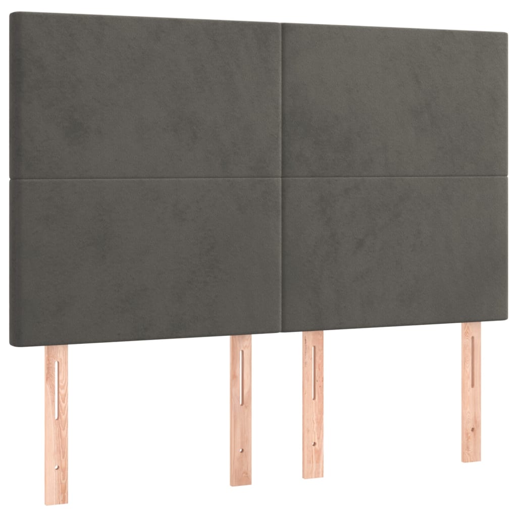NNEVL Headboards 4 pcs Dark Grey 72x5x78/88 cm Velvet