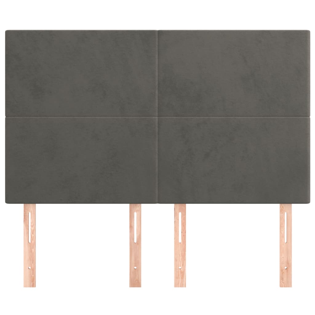 NNEVL Headboards 4 pcs Dark Grey 72x5x78/88 cm Velvet