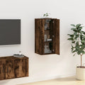 NNEVL Wall Mounted TV Cabinet Smoked Oak 40x34.5x80 cm